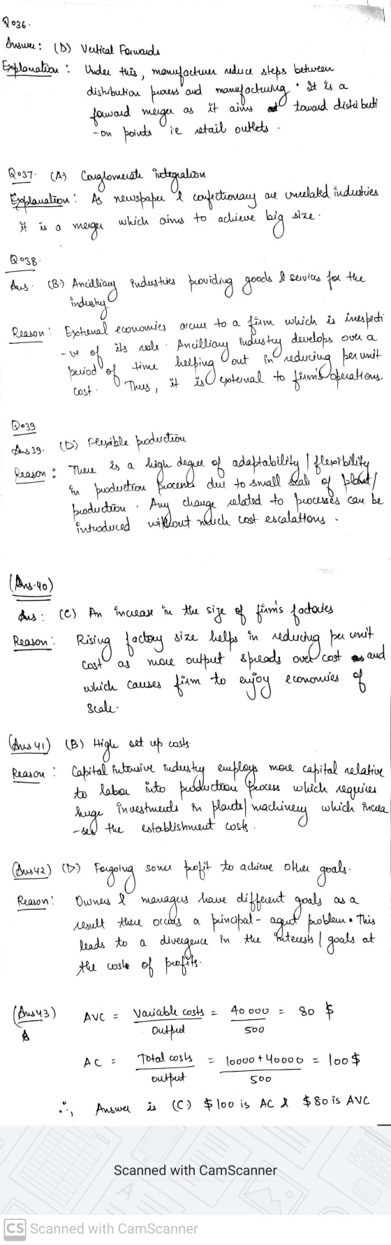 2036 Siswer: (D) Vertical Forwards Explanation : Under this, Under this manufacturer reduce steps between distribution puress