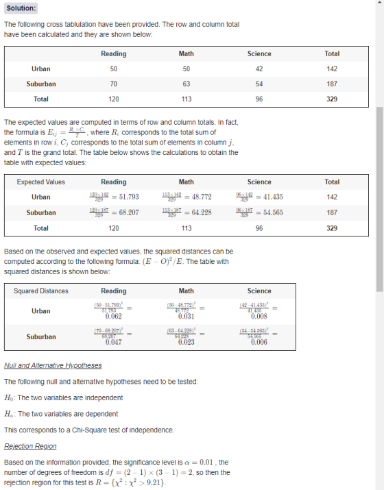 Total 142 187 329 2 Solution: The following cross tablulation have been provided. The row and column total have been calculat