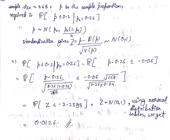 11 sample size = 266, Þ be the sample probosition, required as PL $40.2 be=0.26) on 1. pNC por boll-pa?) piede standardizatio