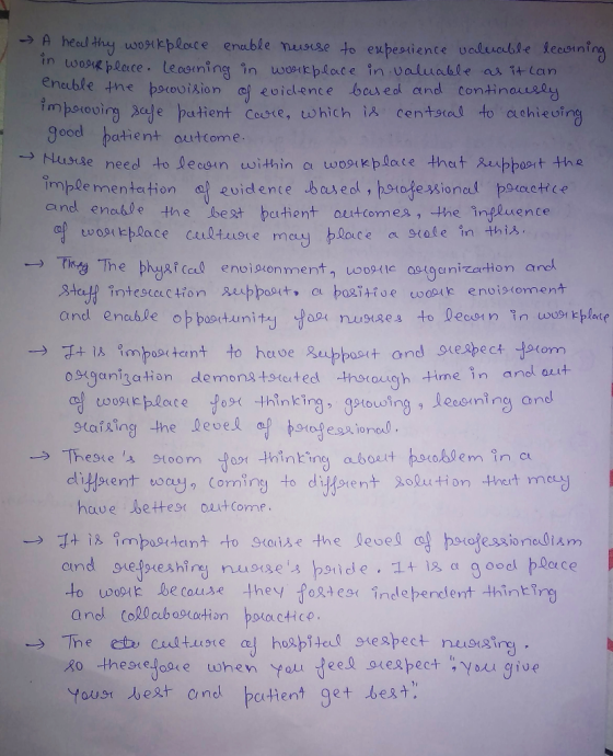 . A heal thy workplace enable newise to enbeerience valuable lecoining in workplace. Learning in workplace in valuable as it