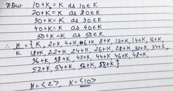 now 20 +K = K x 26eK 2otK= К А Я ОК 30 + К= КщЗоєК ЧО+KE K as 40EK 50+ K = as soek :. - 4K, 2-к, 4+K, +6 +k, 8+к, 12+к, 14+K,