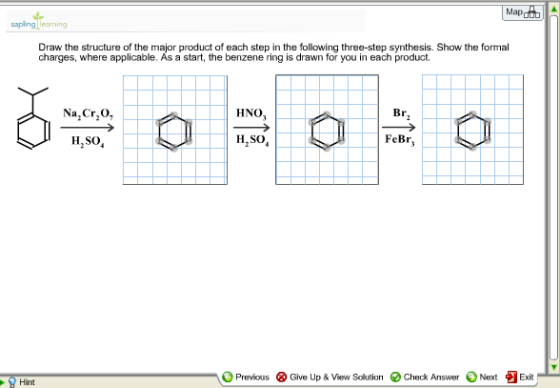 Draw the structure of the major product of each st