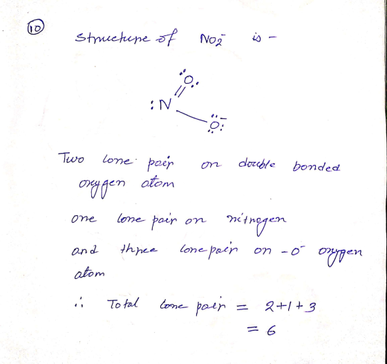 structure of Nor is - Two Lone pair on double bonded oxygen atom one lone pair on nitrogen and three lone pain on -o ongen at