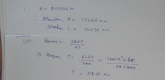 D = 0.12236 m Dometer, D (22.36 mm stroke, la 122.36 mm, LC) Power = 20NT 60. torquer T= looxlox bo ZAN 24 + 3000 T = 318.30