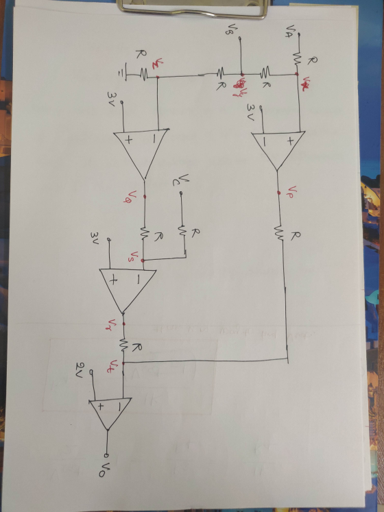 R R VA + Ve -R - 3 v VB R R Vea NS Vs R + 3v + Vr Vt vo + 3v av