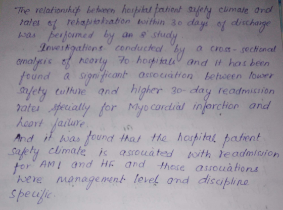 The relationhih beharen hoypiht fathent sifety cimale a rates sehasitolhation toithin 3o day of discharge Investi%tions. co