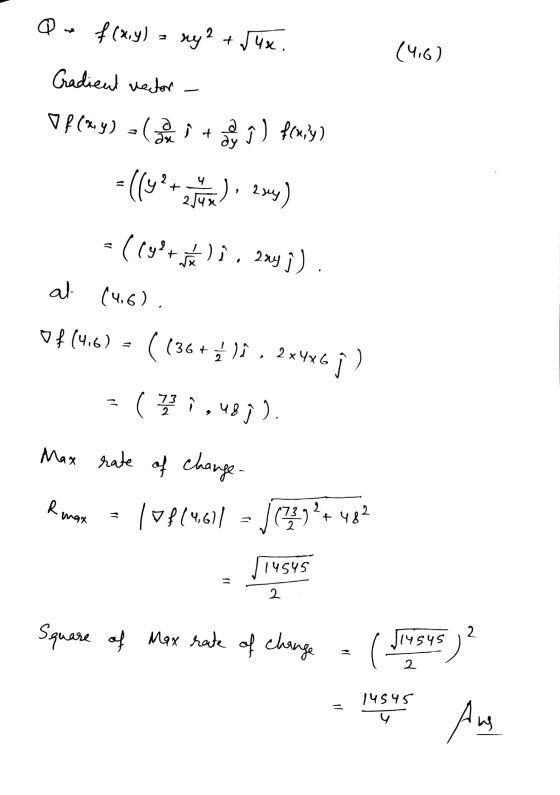 Q- f(x,y) a ny2 + Jux. (416) Gradient vector - of(x) = (vitamin ) fimily) ( ). ) = (Cypr) i , 2xyſ). al (4.6). of (4.6) = ( (
