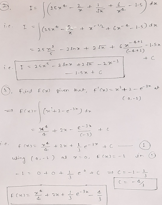 da 2 I= 1.5 + 6 |(25*** I = (25x – 2 + x x/ +60-4_1.5) da -ati = 25 26 - alna + ata + 6* - 4.50 (-4+1) +C le. I = 25x5 - a do
