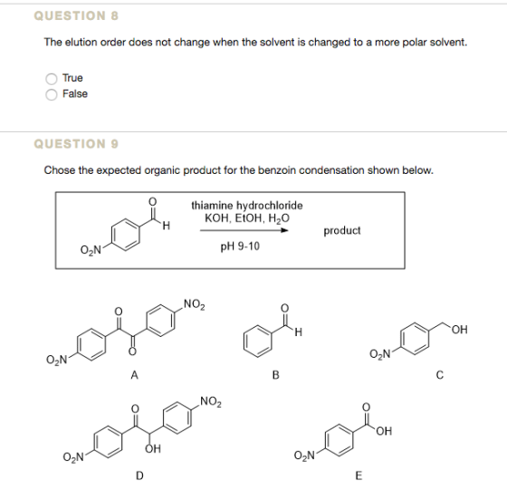 The elution order does not change when the solvent