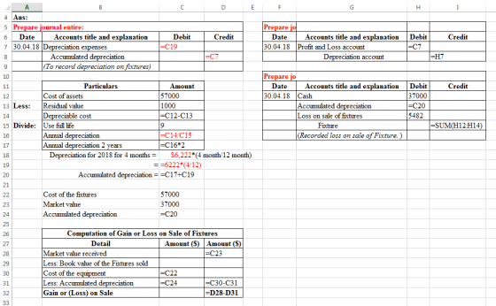 ні А 4 Ans: 5 Prepare journal entire: Date Accounts title and explanation 7 30.04.18 Depreciation expenses Accumulated deprec
