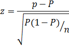 p - P N P(1-P)/n