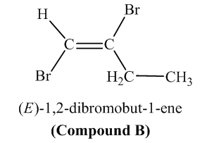 н
Br
CEC
Br
HC—CHz
(E)-1,2-dibromobut-1-ene
(Compound B)
