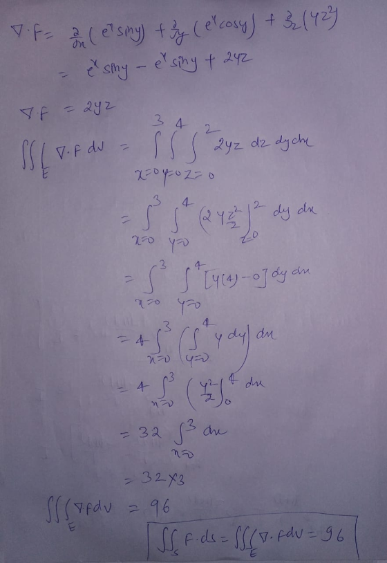 7.f on etsiny fy (ecosy) + 32 (42) e siny - elsiny + 242 If = 242 3 4 Mb Vor du SSS 2yz dz dy che X=0 40250 S sh (2 4 3 2 1 2