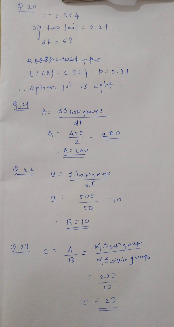9. 20 Et: 2 3 4 зія - Les | : о. 2 | df = 68 {_K-8) - АРТ + (48) - 2. 34 р-о. 2) .. option ist is right. А: 33 be ove 1 df А