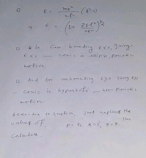 26. k (ED - (L+ PEF) - mkr / o oln I Care bounding & co, giving conic is ellipse, periodic & - . k-6 р, с, . o And for unboun