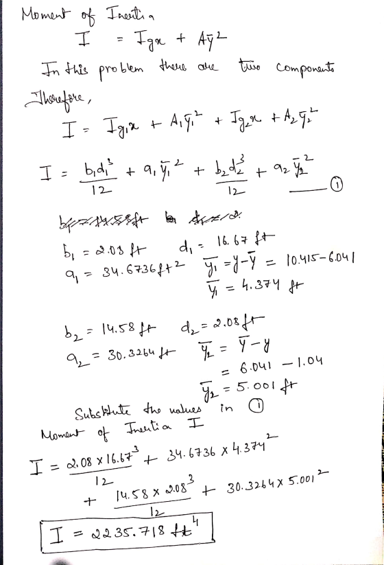 % = 7-9 of two components Moment Inertia Iga + Ay 2 In this problem blem there are Therefore, I= Igia + Aig? + Iger + A₂%, I