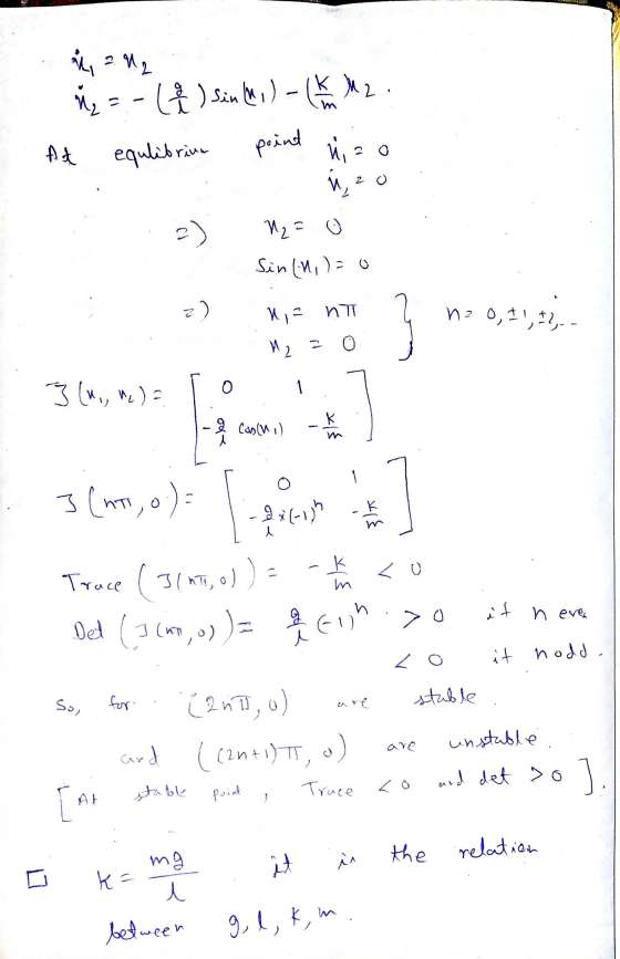 .*, 29, ^, = - ) Sin l, ) - Copa M 2 At equlibrine point hizo Sin (N, ) = 0 и 12 ИТ na 0, 11, 12 3 (W., e)To 1.7 - Casewo) -
