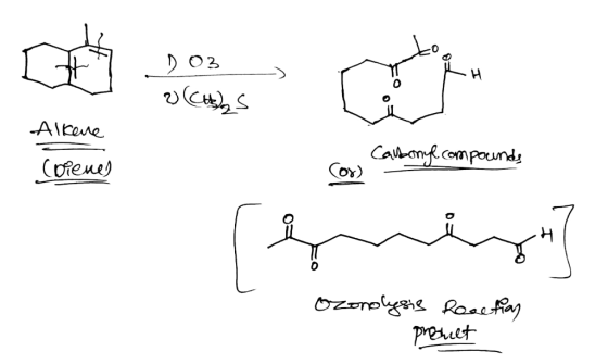 D03 UCH)s Alkene Carbonyl compounds (bienes هنا) Ozonolysis Reaction product
