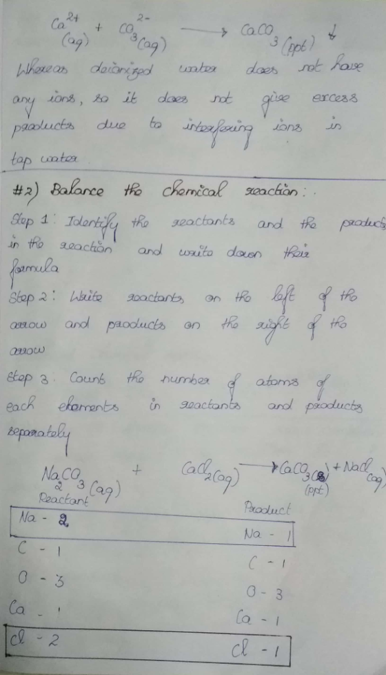 Ca y Whereas decorized water does not have any ions, so it does not give excess products due to interfaring ions is tap water
