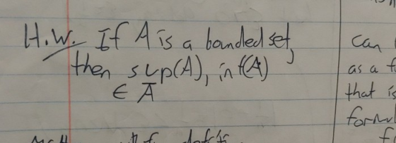 HiW If Ais a haudel et Can then supA), inA) E A as a that i fornr