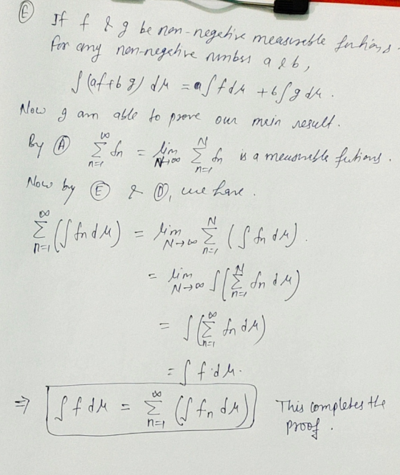 If f 8 g be non-negative measseble futions- For any nen-negative rumbss adb, S (af f6 g) du =affte +689d4. Now I am able to p