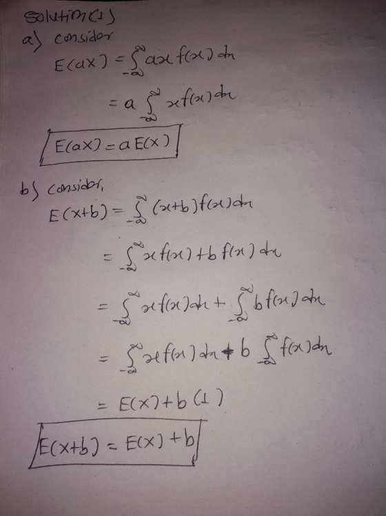 Solutimais as consider Ecax) = ax floed da as reffende ( E(ax) = a E(X) b) consider, E(X+6)= 5 (etbl flaude afted to find the