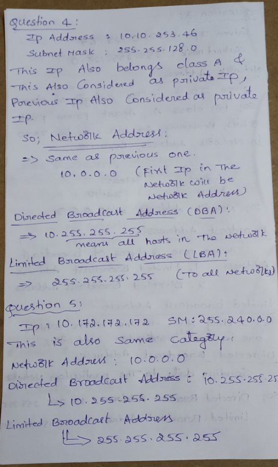 uestion 4: Subnet as2SS 2SS. 128.0 is Also belongs class A Thes Also Conside, ed as Privata zf Pneuous r Also Considered cu