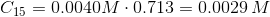 C15 = 0.0040M 0.713 = 0.0029 M