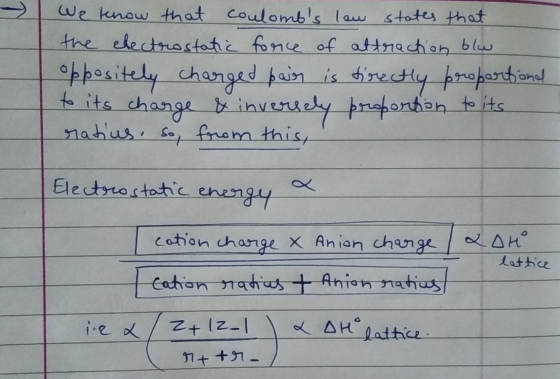 hou We know that coulombs law states that the electrostatic force of attraction ble oppositely charged pair is tirectly prop