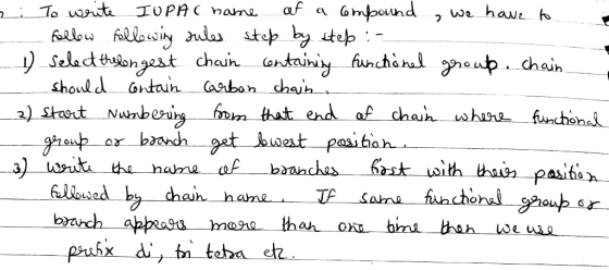 af a Gmpound To ant IUPAC hame we hawe elou llowiy ula te by tep )Selact thlongest chauh antainiy funchanal gneup chain shoul