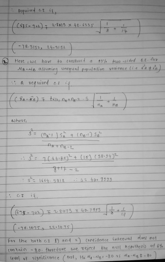 * Required at is, (cops - 902) 7 218673 x 42.6335 8 -78.3152, 24.3152 Here we have to construct a 99% two-sided o. L. for MA-