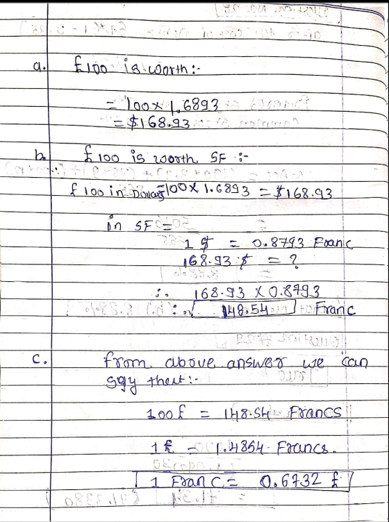 al. £100 is worth : = 00x 1,6893:2 Star = $168.93 Asmiresmenn bal £100 is worth SEE f 1oo in Dolarg 100 X 1.6893 = $168.93 i