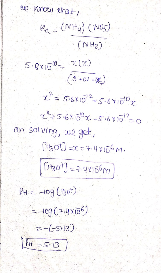 lub know that, Ka = Cnc Hy) (N05) (NH3) 5.6x150 - 2100) : Cool-0) x = S 6 xuố?-C6 Y18, 27516X180 %-516 voto on solving, we