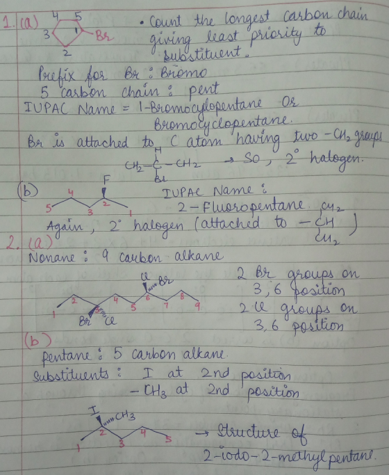 Count the longest carbon chain. S e Br giving least priority to 2 . substituent . Prefix for Br i Bromo 5 carbon Chain & pent
