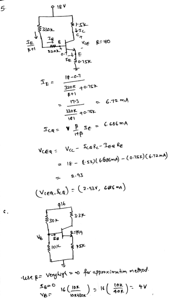 9 18V şi.sk mu IC Vie B=180 AAN 120K IF $0.15k 18 -0.7 Ig = 330K +0.15K $+1 6.72 mA 1713 330K +0.75k taitß Icos y B IE = 6.68