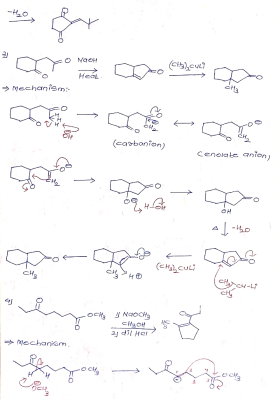 men for NaOH (CH3culi Heat. * Mechanismi- CH3 (carbonion) Cenolate anion) ge 6967 I-tho (CH3) culi CH₂ H€ CY-L CH осно NOCHE