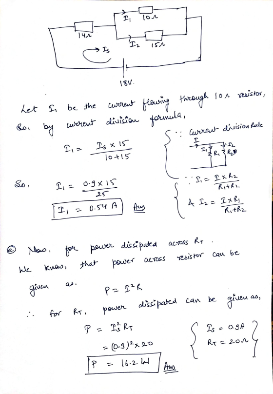 I, (ол 144 Iz isr Is С H 18V. Let I be the current flowing through 10n resistor, formula, Soi werent division by Current diu