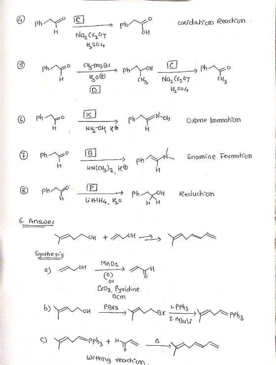 coeidahn Reachm Ph он Na2 Ct0T C (5) CgmgB Ph Phor Na, Cr 07 сиа So4 pho Oxime oemahon н ph (F Enamine Focmahom Ph н HNCK Ph