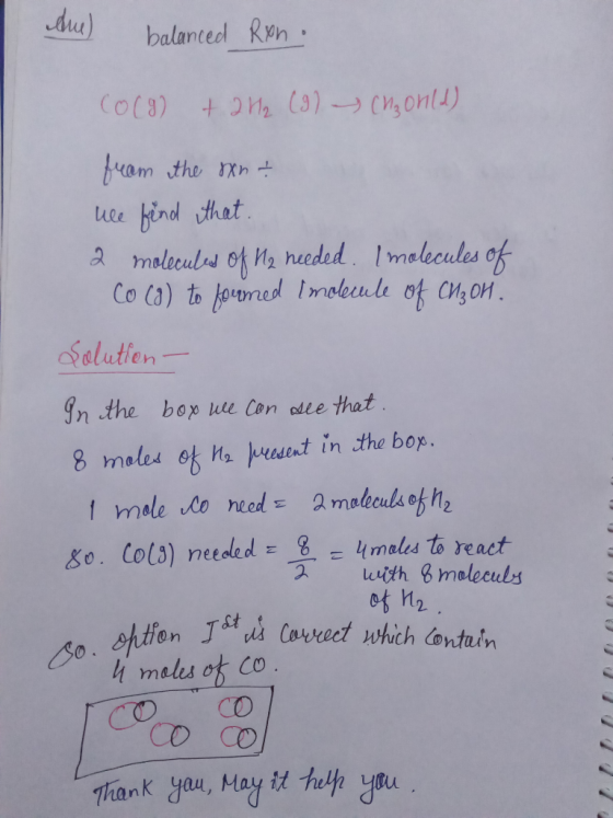 balanted Rpn COC9) +M2 (3)-9, onl) ram the n uee hind that a maleculs of M heeded. Imalecules of Co Ca) to fourned Imolecule