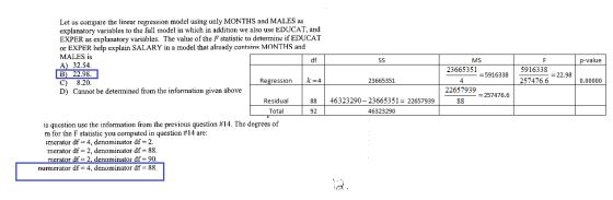 SS p-value MS 23665351 -=5916338 5916338 257476.6 =22.98 23665351 0.00000 Let us compare the linear regression model using on