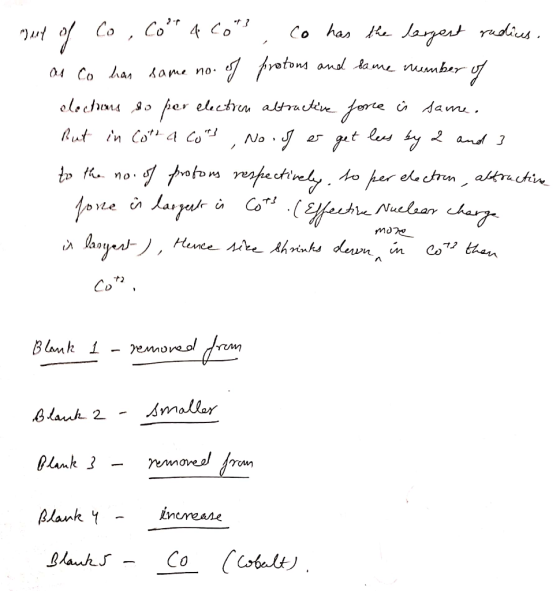 Co has Jaet radius protond andl Aame number O4 Co ha Aame no electns oher electrn altruckeve dam Rut in Co 4 Co No ator resh
