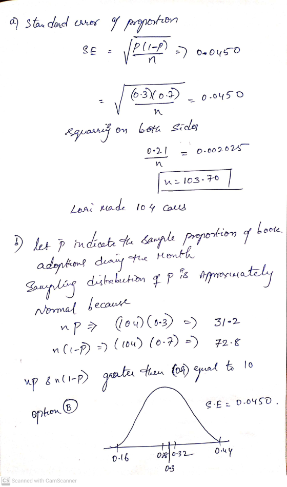 ay Standard error of proportion VPLIER) =) 0:0450 SE (6.3)(0.7) -0.0450 n squarring on both sides 0.21 0.002025 n u:103.70 Lo