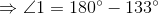 21 = 180° – 133