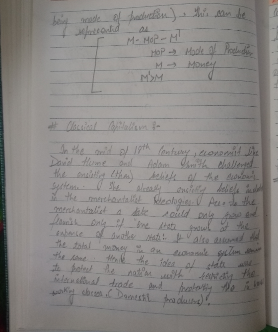 bein - mode of production), this can be semecented as M- MOP - MI MOP - Mode of Production M Money МzM Hii # Classical Capit