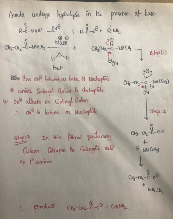 of base Amedes undergo hydrolysis in the presence REHR! OHO, Riot RENKL CH-CH2-C - NHCH2 - Naot ChCH2 - C - NH CH HOH 20 7 st