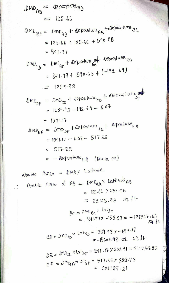 DMD. = «ерозрио Ар AD 125.66 +Deposito вc DMD Be = DMDAB+ Departure AB = 125.66 + 125.00 + 590 -66 = 841, 97 DMD DMD BC Во CD