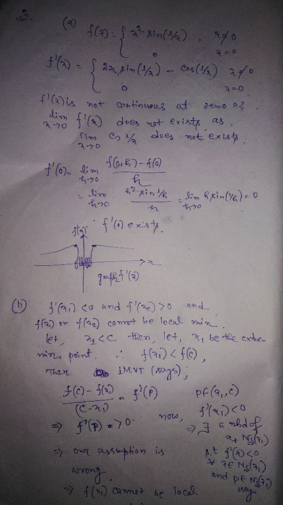 3. ( ($(w) - Sain(6) 40 2 = 0 f(0) = 5 22 8in (1/2) - ces() ato 2-0 f(2) is not continuous at 2000 as. am f(a) does not exi