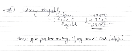 Won Salary Payably Salary I paid d Payable 44zo00 ( (41zaur 2905 Please give positive seating, if my answen was helpful