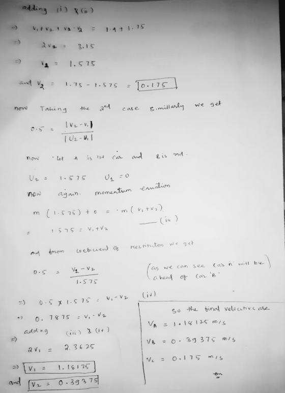 adding ii) po v tv2 +82-12 1.4 +1.75 3.1 1.575 1.75 -1.575 To. 175 we get now Taking the case Simillarly IV 2-v1 1 U2-ul and