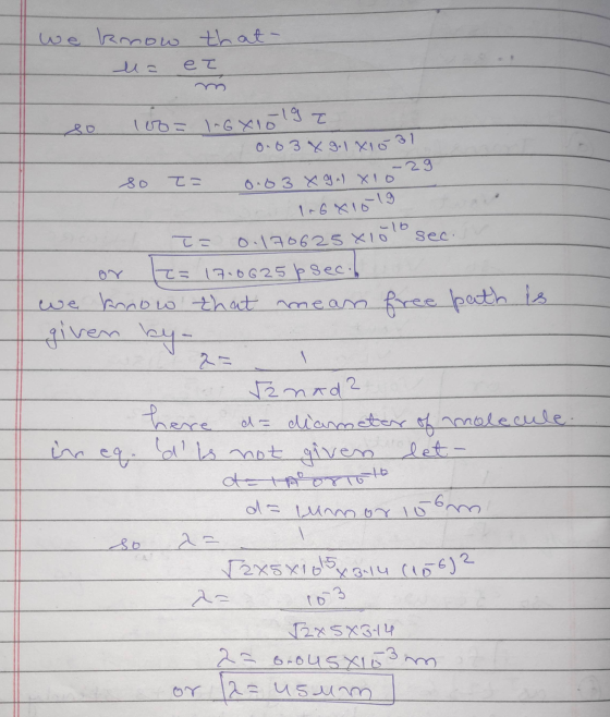 we know that с et 100= 1-GX10 19 z 0.03% 9.1x1531 so ī= -29 0.03 x 9 al X10 10681019 ここ sec. 0.170625x1010 I= 17.0625 psecih